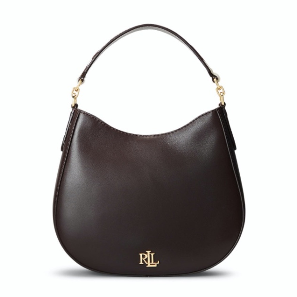 Lauren Ralph Lauren Brown Leather Demi Bag w Calf Hair Handle